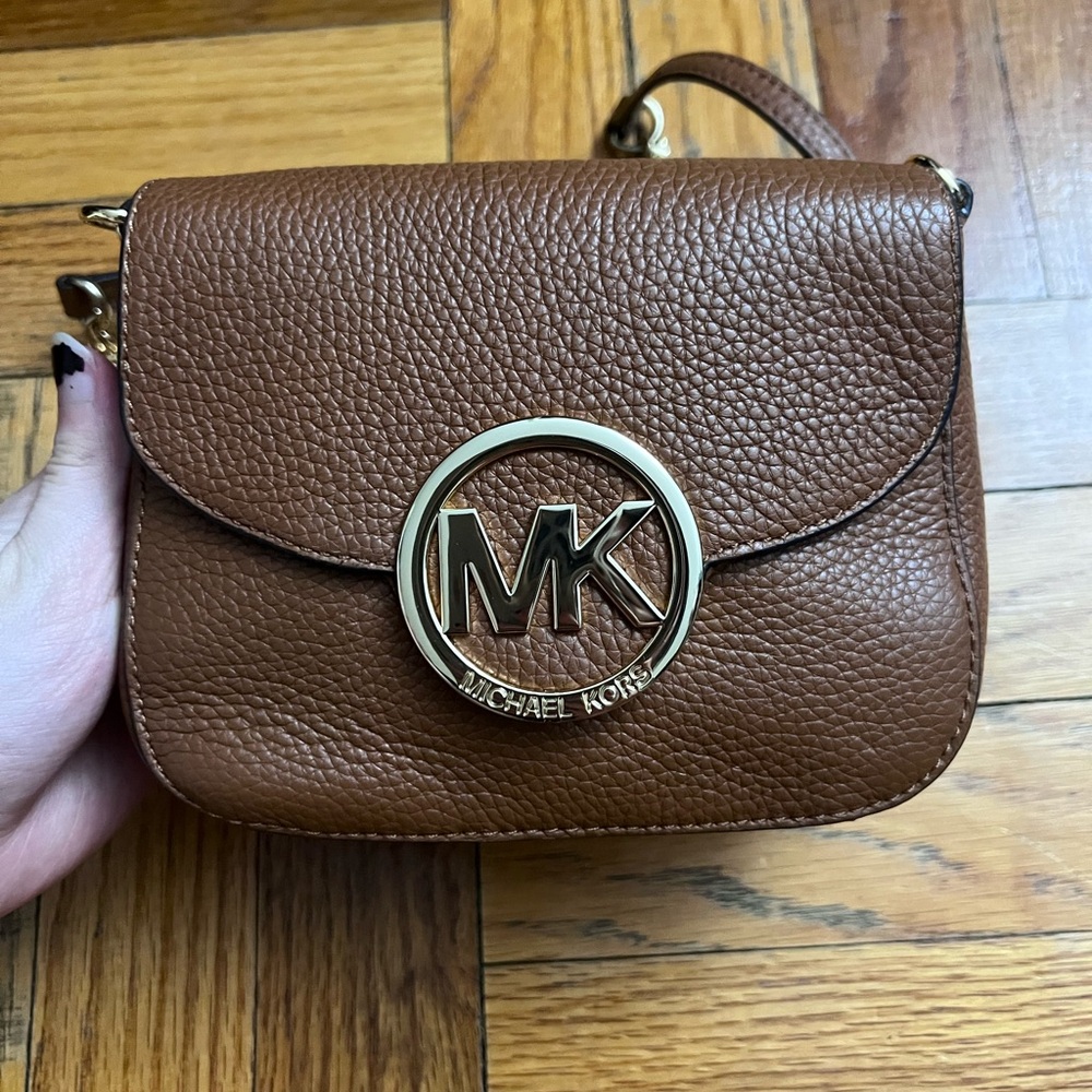 Michael Kors Brown Leather Crossbody Bag